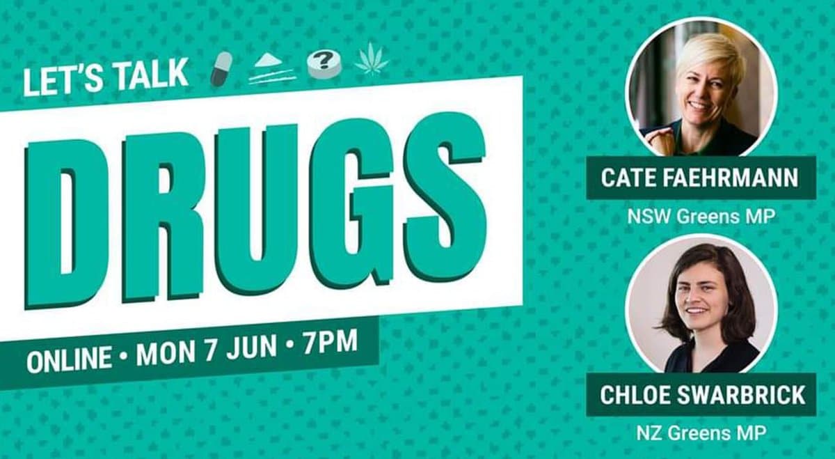 Greens MP Cate Faehrmann to host ‘Let’s Talk Drugs’ event with New Zealand’s youngest MP Chloe Swarbrick