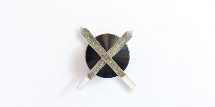 Cannabis joints shaped in an X