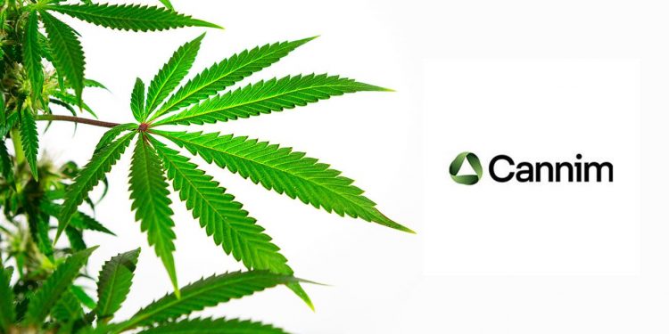 Cannim Logo next to a cannabis leaf