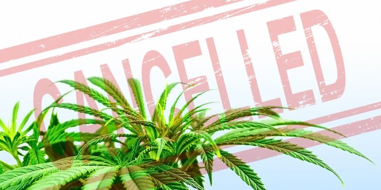 Cannabis leaf cancelled